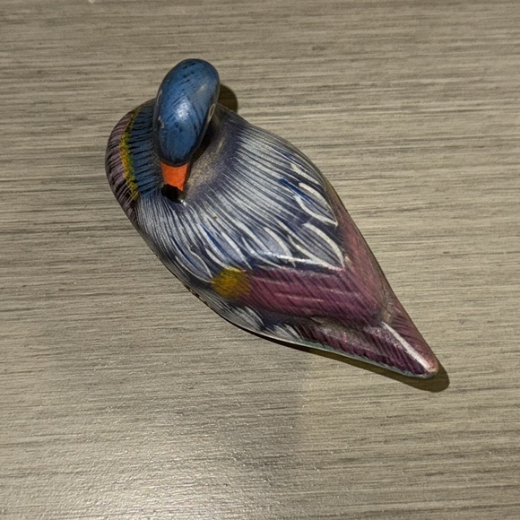 VTG Handcrafted Wooden Duck/Bird Figurine - Multicolored Trinket Home Decor - Picture 6 of 13